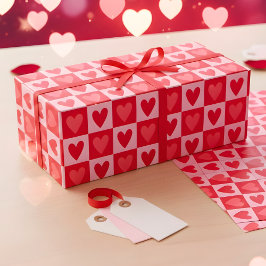 Classic Cherry Red Hearts Valentine Gift Geschenkpapier
