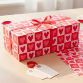 Classic Cherry Red Hearts Valentine Gift Geschenkpapier