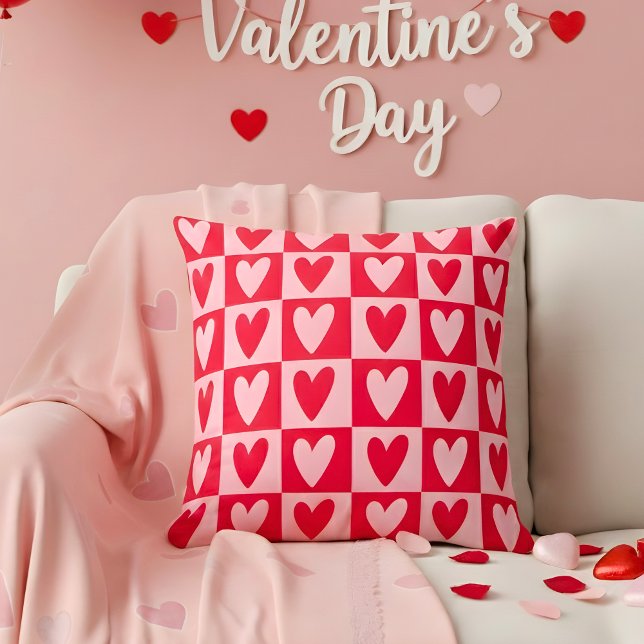 Classic Cherry Red Hearts Valentine Gift Kissen (Von Creator hochgeladen)