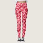 Classic Cherry Red Hearts Valentine Gift Leggings (Vorderseite)