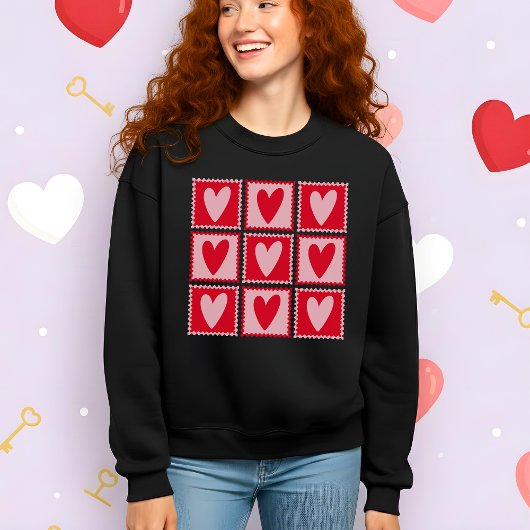 Classic Cherry Red Hearts Valentine’s Gift Sweatshirt