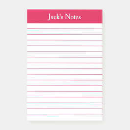 Classic Cherry Red Lined Personalisiert Post-it Klebezettel