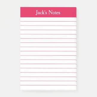Classic Cherry Red Lined Personalisiert Post-it Klebezettel