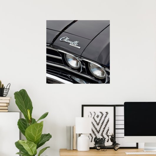 Classic Chevrlot Chevelle auf Black Poster (Heimbüro)