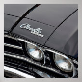 Classic Chevrlot Chevelle auf Black Poster (Vorne)