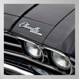 Classic Chevrlot Chevelle auf Black Poster