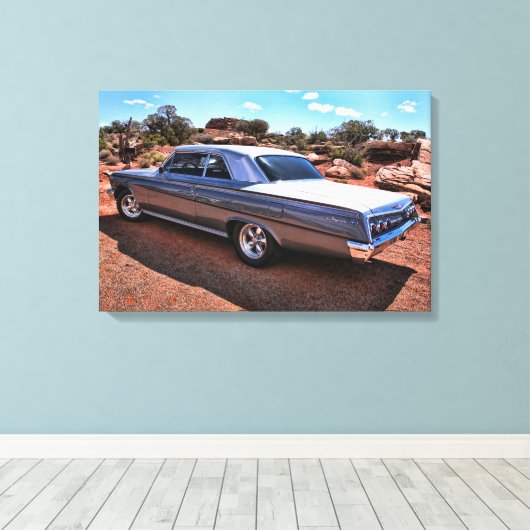 Classic Chevy Impala Frisierte Auto Leinwanddruck (Insitu (Holzboden))