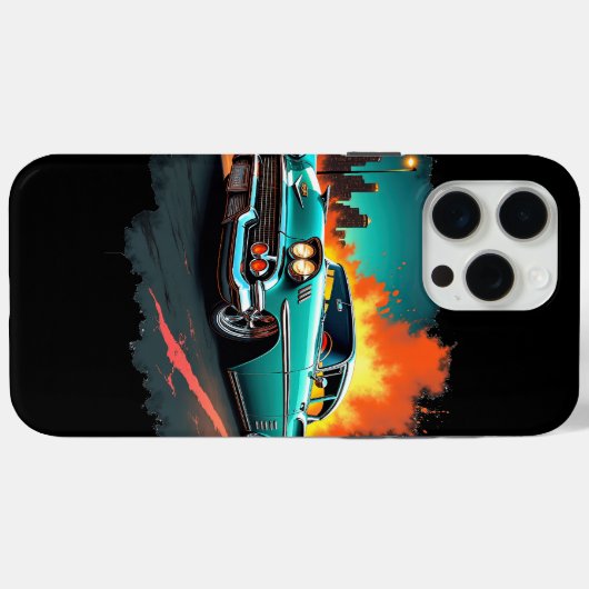Classic Chevy Street Art iPhone Case (Rückseite (Horizontal))