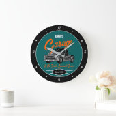Classic Chevy Truck Garage Vater Name Aquamarin Bl Große Wanduhr (Zuhause)