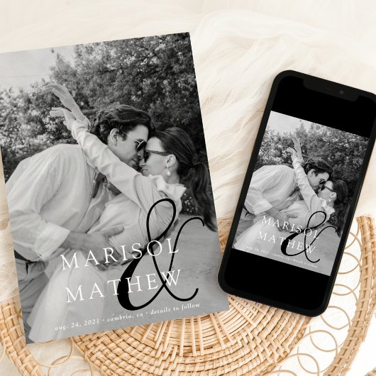 Classic Chic Ampersand Flachbildschirm Save the Da Save The Date