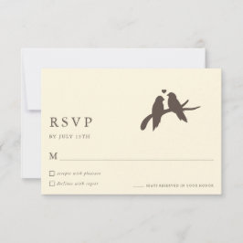 Classic Chic Birds Ivory Formal Wedding RSVP Cards Karte
