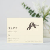 Classic Chic Birds Ivory Formal Wedding RSVP Cards Karte (Stehend Vorderseite)