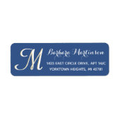Classic Chic Blue White Custom Monogram Address (Vorne)