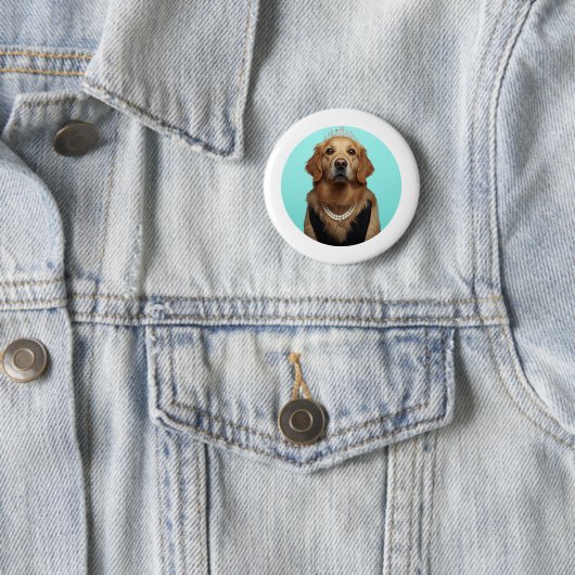 Classic Chic Breakfast Poster Golden Retriever Button (Beispiel)