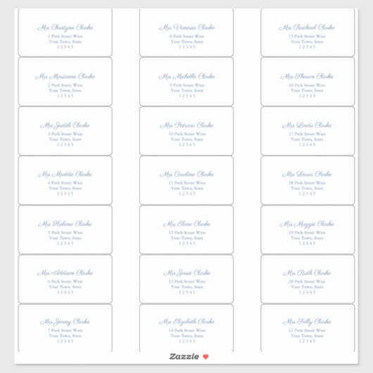 Classic Chic Dark Blue Text Guest Address Labels (Blatt)