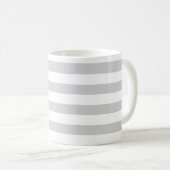 Classic Chic dick Light Gray Horizontal gestreift Kaffeetasse (VorderseiteRechts)