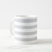 Classic Chic dick Light Gray Horizontal gestreift Kaffeetasse (Vorderseite Links)