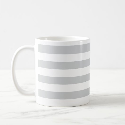 Classic Chic dick Light Gray Horizontal gestreift Kaffeetasse (Links)
