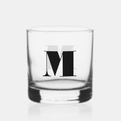 Classic Chic Elegant Monogram Whiskyglas (Rückseite)