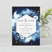 Classic Chic Moonlit Wedding Save The Date (Stehend Vorderseite)