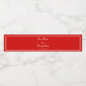 Classic Chic Red Wedding Water Bottle Labels Wasserflaschenetikett (Einzelnes Label)