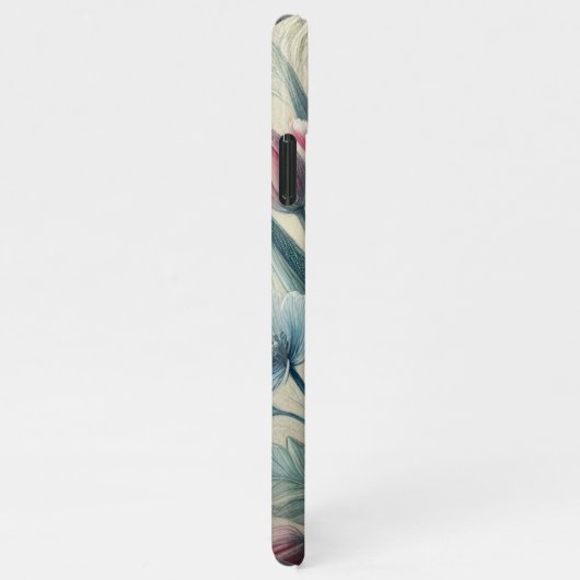 Classic Chic Tulips Frische Pasta machen Botanisch iPhone Hülle (Rechte Seite)