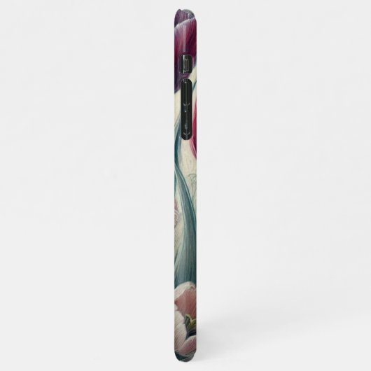 Classic Chic Tulips Frische Pasta machen Botanisch iPhone Hülle (Linke Seite)