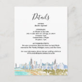Classic Chicago Skyline Watercolor Details Card Einladung (Vorderseite)