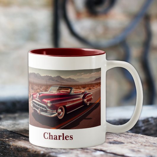 Classic Chieftain Style Cabriolet, Deep Red Zweifarbige Tasse