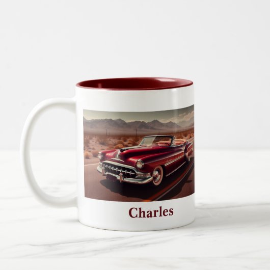 Classic Chieftain Style Cabriolet, Deep Red Zweifarbige Tasse (Links)