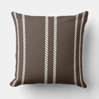 Classic Chocolate Brown with Stripes Throw Pillow Kissen