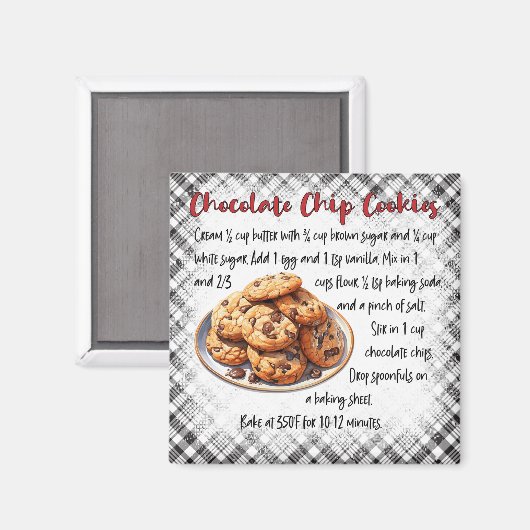 Classic Chocolate Chip Cookie Recipe Kitchen Decor Magnet (Vorderseite/Rückseite)