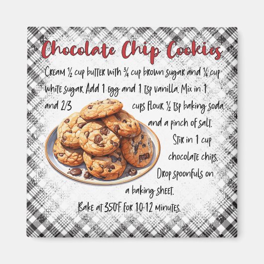 Classic Chocolate Chip Cookie Recipe Kitchen Decor Magnet (Vorne)
