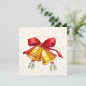 Classic Christmas Bells Holiday Card (Stehend Vorderseite)