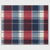 Classic Christmas Blue and Red Plaid Geschenkpapier (Flach)