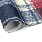 Classic Christmas Blue and Red Plaid Geschenkpapier (Rolleneckpunkt)