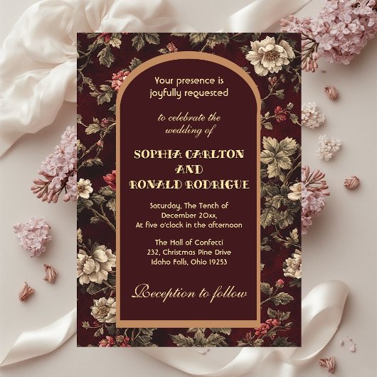 Classic Christmas Chinoiserie Romantic Wedding Einladung