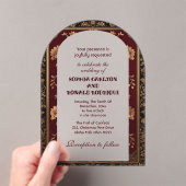 Classic Christmas Chinoiserie Traditional Wedding Acryleinladungen (Insitu (Handheld))