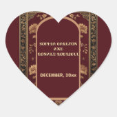 Classic Christmas Chinoiserie Traditional Wedding Herz-Aufkleber (Vorderseite)