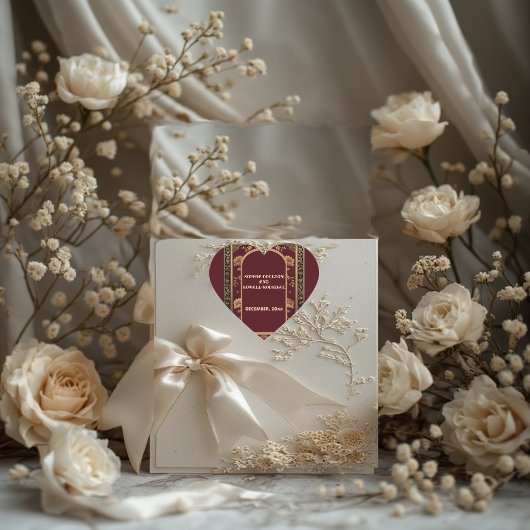 Classic Christmas Chinoiserie Traditional  Wedding Herz-Aufkleber