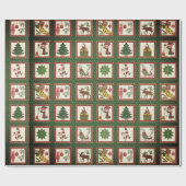 Classic Christmas Collage Icons Geschenkpapier (Flach)