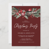 Classic Christmas Corporate Red Christmas Party Einladung (Vorderseite)