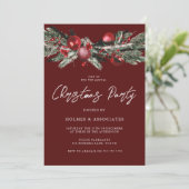 Classic Christmas Corporate Red Christmas Party Einladung (Stehend Vorderseite)