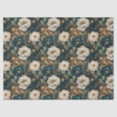 Classic Christmas Dark Green and White Floral Seidenpapier (Vorderseite)