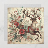 Classic Christmas Deer Grußkarte (Vorne/Hinten)