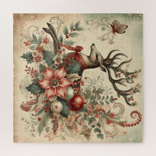 Classic Christmas Deer Jigsaw Puzzle (Horizontal)