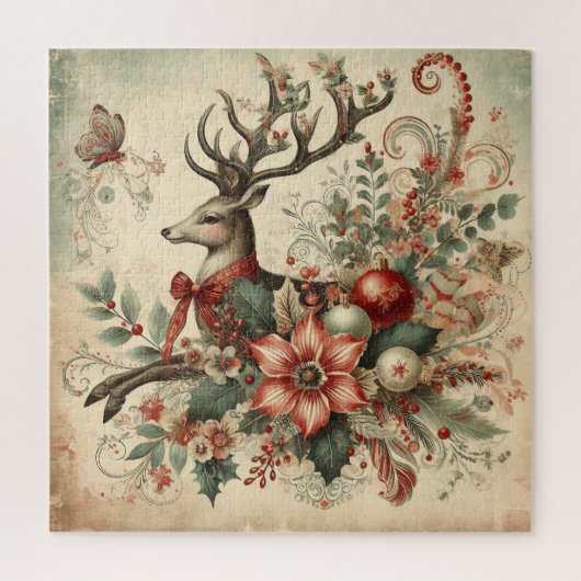 Classic Christmas Deer Jigsaw Puzzle (Vertikal)
