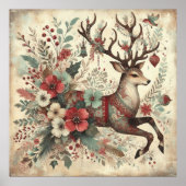 Classic Christmas Deer Poster (Vorne)