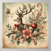 Classic Christmas Deer Poster (Vorne)