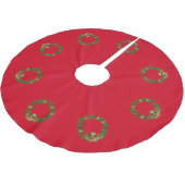 Classic Christmas Engel and Wreath Red Polyester Weihnachtsbaumdecke (Schrägansicht)